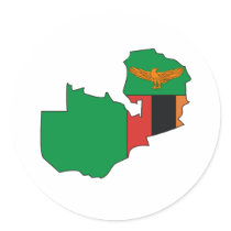 Zambia flag map stickers