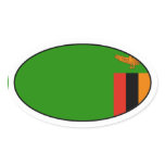 Zambia Flag Oval Sticker