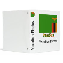 Zambia Flag with name in Russian Vinyl Binder