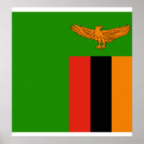 Zambia High quality Flag Print