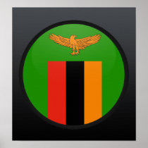 Zambia quality Flag Circle Posters