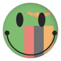 Zambia Smiley Round Sticker