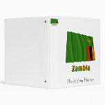 Zambia Waving Flag with Name 3 Ring Binder