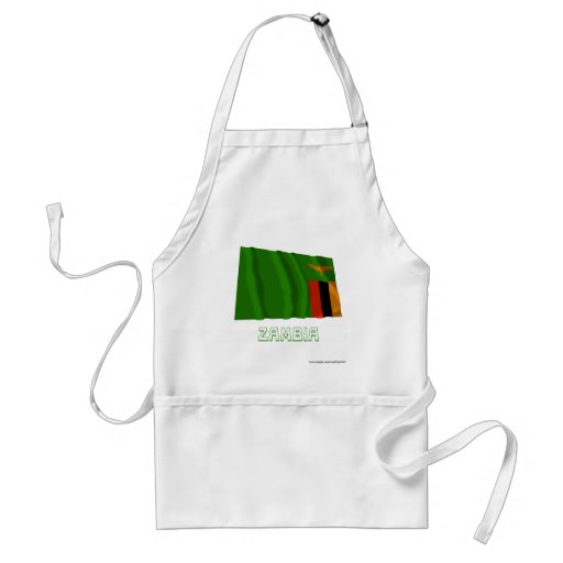 Zambia Waving Flag with Name Aprons