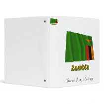 Zambia Waving Flag with Name 3 Ring Binder