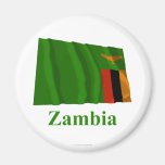 Zambia Waving Flag with Name Magnets