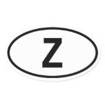 Zambia "Z" Oval Stickers