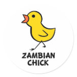 Zambian Chick Round Stickers