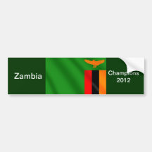 Zambian flag of Zambia 2012 Soccer Champions Bumper Stickers