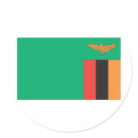 Zambian Flag Round Stickers