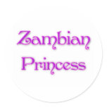 Zambian Princess Round Sticker