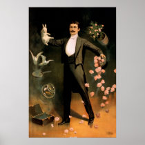 Zan Zig performing with rabbit and roses Posters
