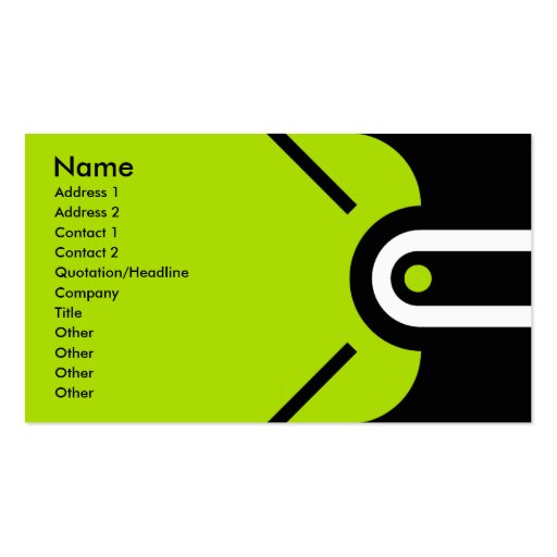 Zander - Green Business Card (front side)