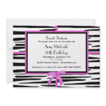 Zanny Zebra Birthday Party Invitation
