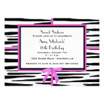 Zanny Zebra Birthday Party Invitation