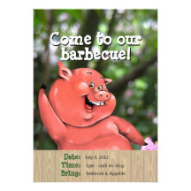 Zany pig roast summer barbecue custom template invite
