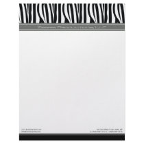 Zany Zebra Grey Customized Designer Letterhead by BeezKneez Zany Zebra Grey Customized Designer Letterhead