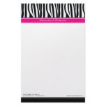 Zany Zebra Hot Pink Customized Designer Stationery