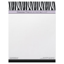 Zany Zebra Lilac Customized Designer Letterhead by BeezKneez Zany Zebra Lilac Customized Designer Letterhead