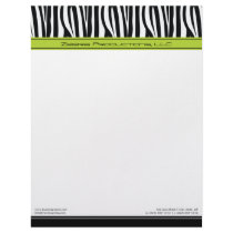 Zany Zebra Lime Customized Designer Letterhead by BeezKneez Zany Zebra Lime Customized Designer Letterhead
