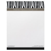 Zany Zebra Mocha Customized Designer Letterhead by BeezKneez Zany Zebra Mocha Customized Designer Letterhead
