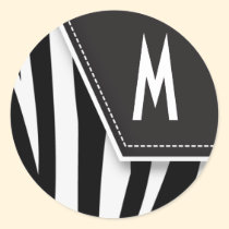 Zany Zebra Monogram Sticker (black) stickers