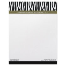 Zany Zebra Olive Customized Designer Letterhead by BeezKneez Zany Zebra Olive Customized Designer Letterhead