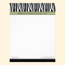 Zany Zebra Sage Customized Designer Letterhead letterhead