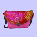 Zany Zinnias in Hot Pink messenger bags