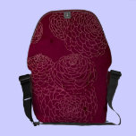 Zany Zinnias in Maroon messenger bags