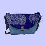 Zany Zinnias in Royal Blue messenger bags