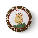 ZANZIBAR GIRAFFE PRINT NAME TAG Custom Button