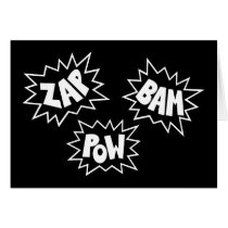 ZAP BAM POW Comic Sound FX - Black cards