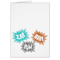 ZAP BAM POW Comic Sound FX - Orange Card