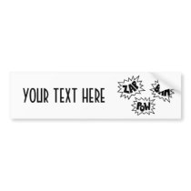 ZAP BAM POW Comic Sound FX - White Bumper Stickers