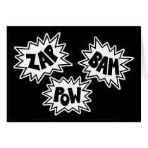 ZAP BAM POW Comic Sound FX - White cards