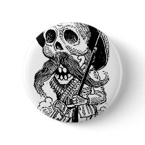 Zapatista  Calavera. c. early 1900's. Mexico. Pinback Button
