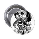 Zapatista Calavera. c. early 1900's. Mexico. Pinback Button