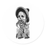 Zapatista Calavera. c. early 1900's. Mexico. Stickers
