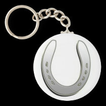 Zapato de plata del caballo llaveros