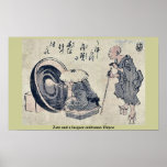 Zato y un artesano Ukiyoe de la laca Posters