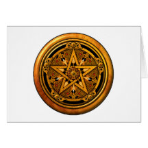 Zazzle - Masculine Gold Pentacle-noback Card