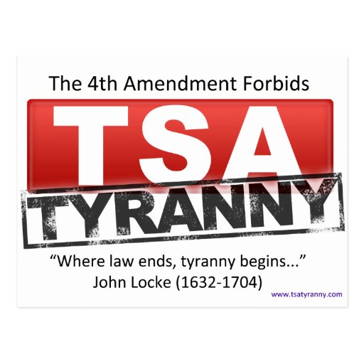Zazzle TSA Tyranny Image Post Cards