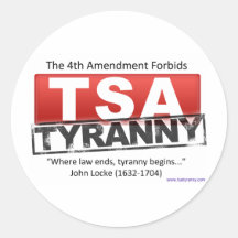 Zazzle TSA Tyranny Image Round Sticker