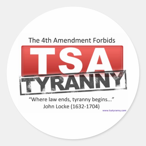 Zazzle TSA Tyranny Image Round Sticker