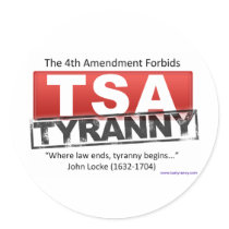 Zazzle TSA Tyranny Image Round Sticker