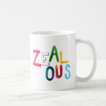 Zealous passionate committed resolved fun art word coffee mug