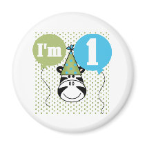Zebra 1st Birthday magnets by kids_birthdays Zebra 1st Birthday magnets