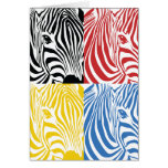 Zebra 4-Colored Greetings Card