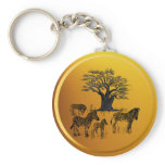 Zebra and Baobab Tree Keychain